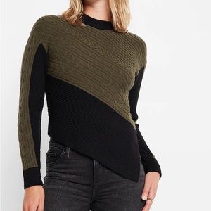 Express Cable Knit Asymmetrical Sweater NWT